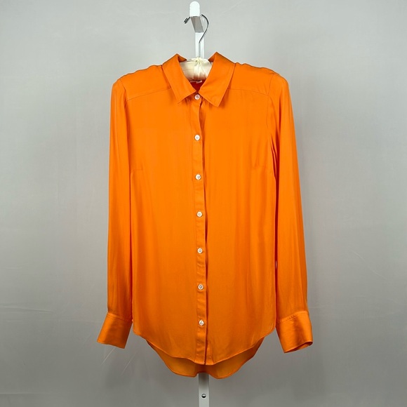 Veronica Beard Tops - Veronica Beard Orange Silk & Viscose Button Down Top Size 4